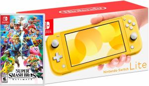 Nintendo Switch Lite Yellow + Super Smash Bros. Ultimate Thumbnail 0