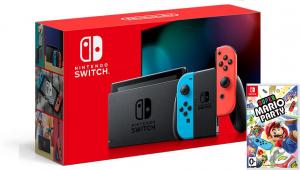 Nintendo Switch Neon Blue / Red HAC-001(-01) + Super Mario Party (Nintendo Switch) Thumbnail 0